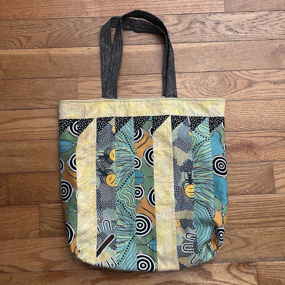 Vintage Handmade Quilt Floral Large Tote Shoulder Bag